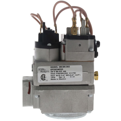 Carrier EF32CW233 gas valve - side view (Type: Natural Gas (NG); Voltage: 24V)