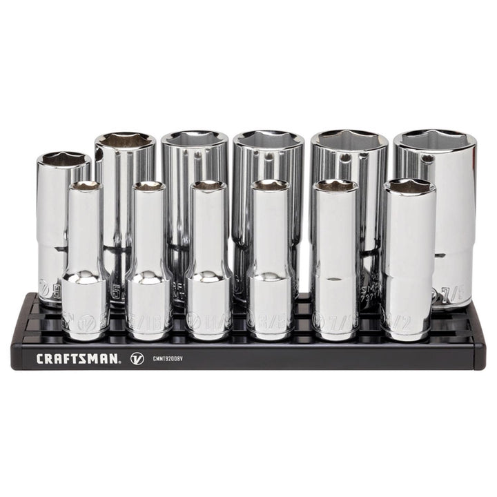 Craftsman V-Series 3/8 in. Drive SAE 6 Point Deep Socket Set, 12 pc