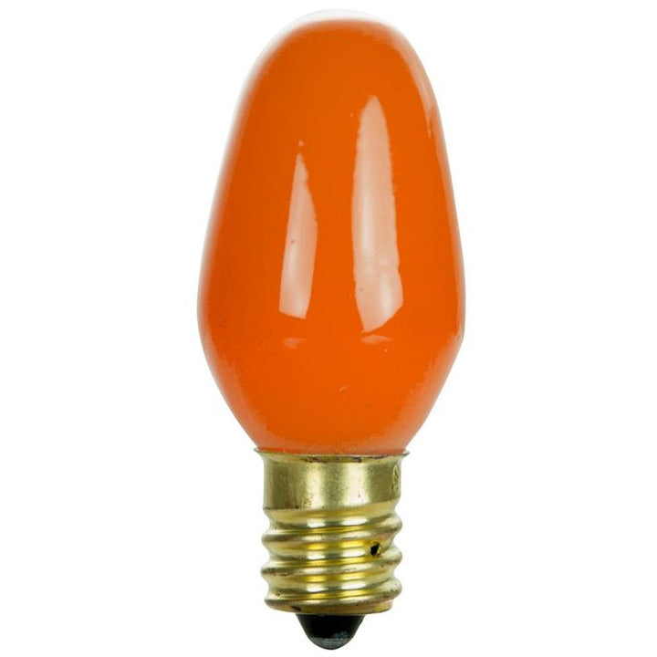 Sunlite 7-Watt C7 Colored Night Light Candelabra Base Incandescent Orange Light Bulb (12-Pack)