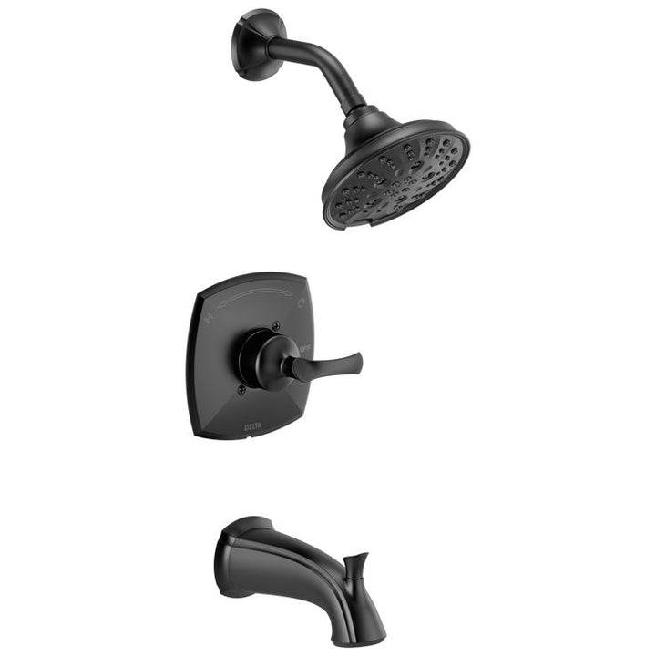 Delta Sandover Matte Black 1-Handle Bathtub and Shower Faucet