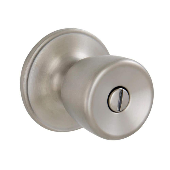 Schlage ESSENTIALS Brill Satin Stainless Steel Bed/Bath Privacy Door Knob