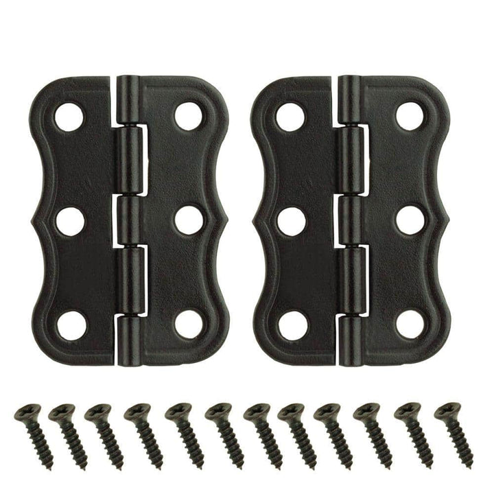 Everbilt 2 in. x 1-3/8 in. Oil-Rubbed Bronze Decorative Broad Hinges (Pair)