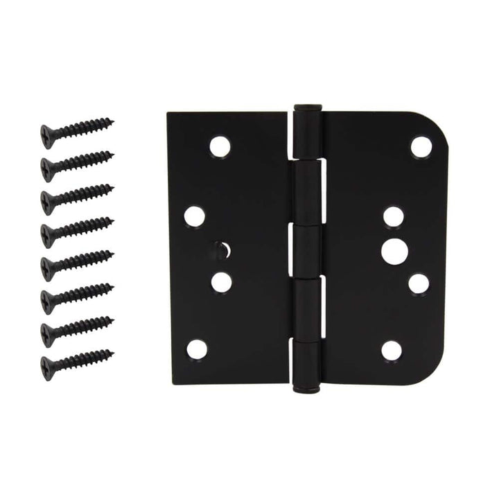 Everbilt 4 in. Oil-Rubbed Bronze Half Square Corner x Half 5/8 in. Radius Security Door Hinge