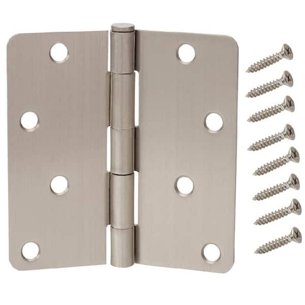 4 in. Square Corner Matte Black Door Hinge Value Pack (48-Pack) by Everbilt