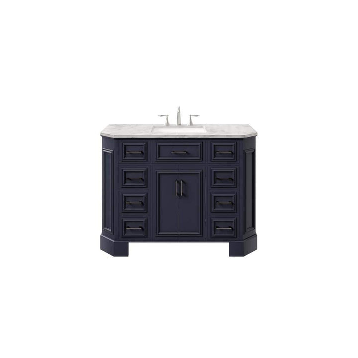 Eviva Glory 48 in. W x 22 in. D x 34 in. H Single Bath Vanity in Dark Gray with White Carrara Marble Top with White Sink