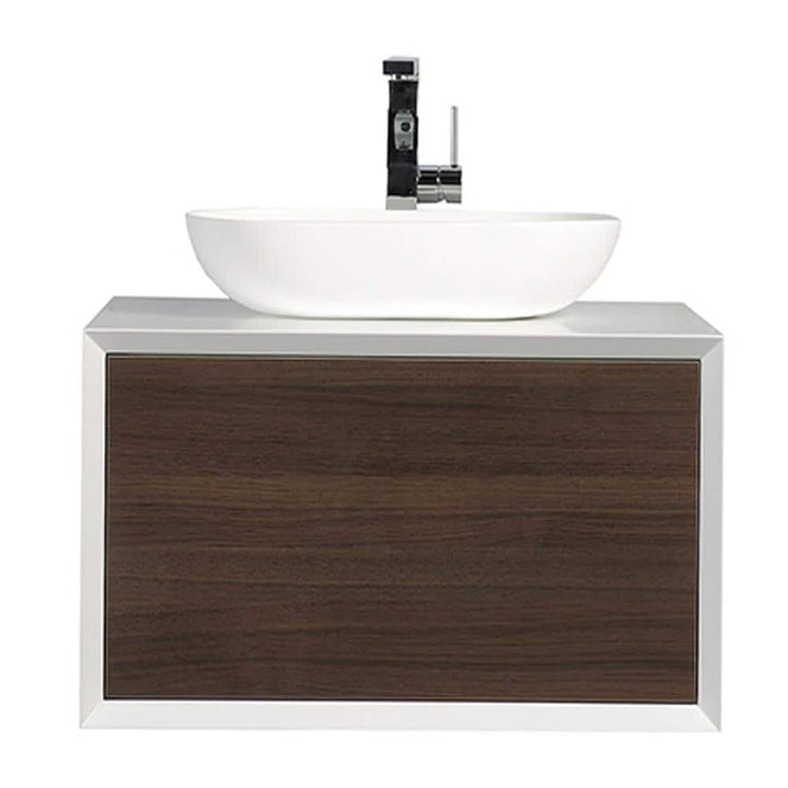 Santa Monica 30 in. W x 22 in. D x 16 in. H Single Bath Vanity in Gray Oak with White Vessel Sink