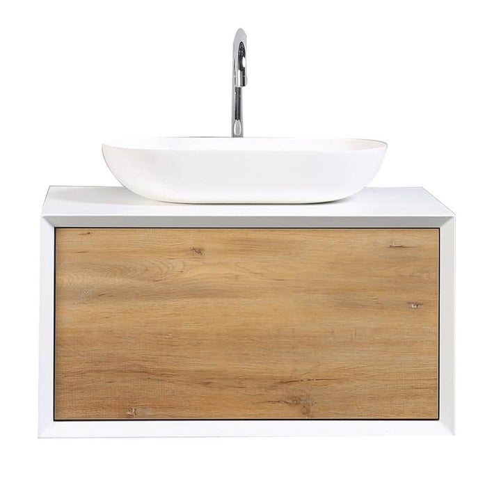 Santa Monica 30 in. W x 22 in. D x 16 in. H Single Bath White Vanity with White Vessel Sink