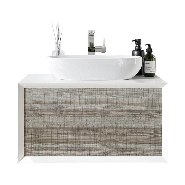 Santa Monica 36 in. W x 22 in. D x 16 in. H Single Bathroom Vanity in Ash with White Vessel Sink