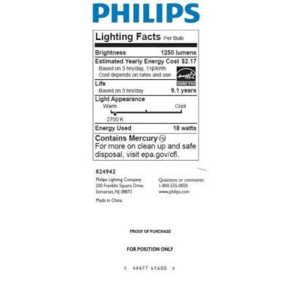 Philips 75-Watt Equivalent T2 Spiral CFL Soft White Light Bulb (8-Pack)