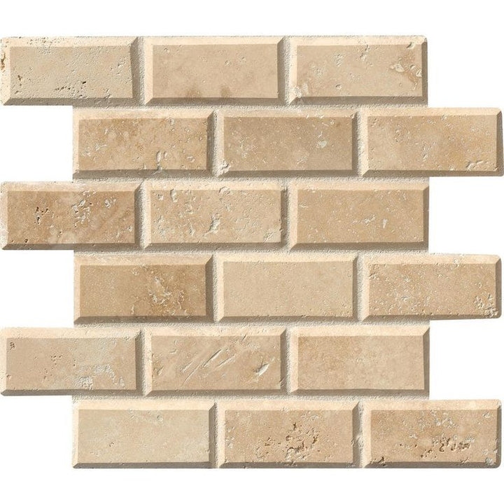 MSI Tuscany Ivory 12 in. x 12 in. x 10mm Honed Beveled Travertine Mesh-Mounted Mosaic Tile (10 sq. ft. / case)