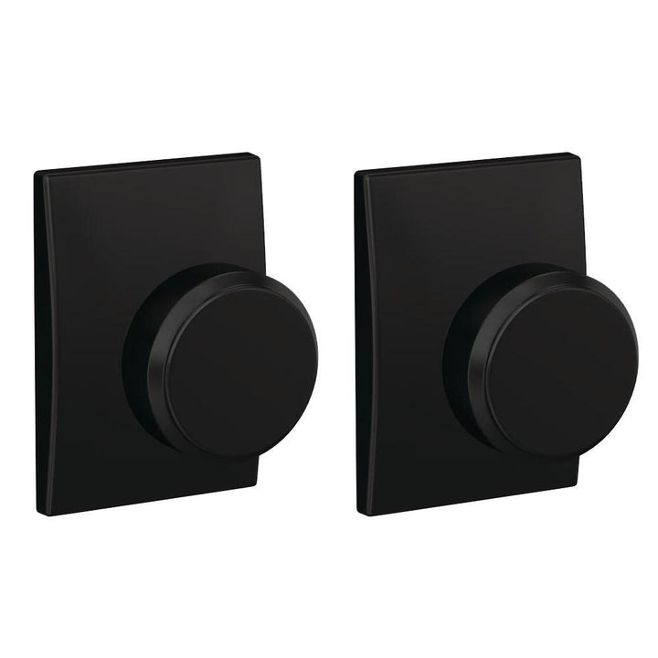 Custom Bowery Matte Black Century Trim Dummy Door Knob (2-pack) - Super Arbor
