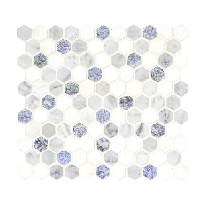 MSI Azula Hexagon 11.81 in. x 11.61 in. x 10mm Polished Marble Mesh-Mounted Mosaic Tile (9.6 sq. ft. / Case)