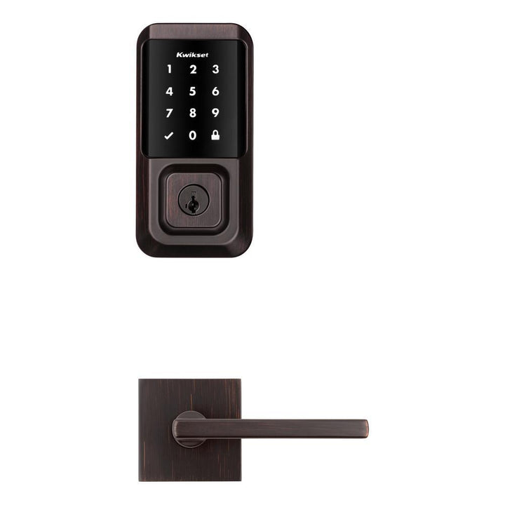 HALO Venetian Bronze Electronic Smart Lock Deadbolt feat SmartKey Security, Touchscreen and Wi-Fi w/ Halifax lever - Super Arbor