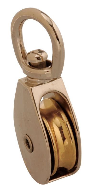 Campbell 1 in. Nickel-Plated Copper Swivel-Eye Single Sheave Pulley