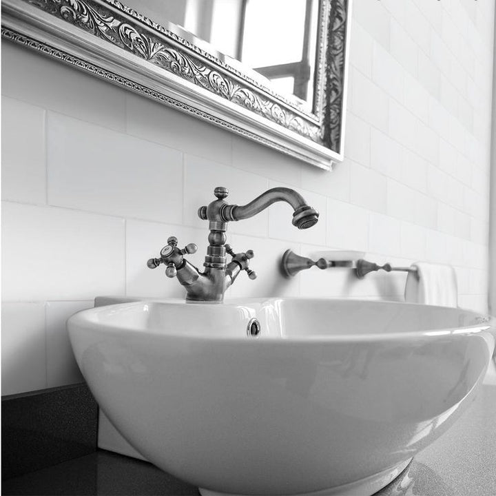 Jeffrey Court Fresh White 3 in. x 6 in. Glossy Beveled Ceramic Wall Tile (11 sq. ft. / case)