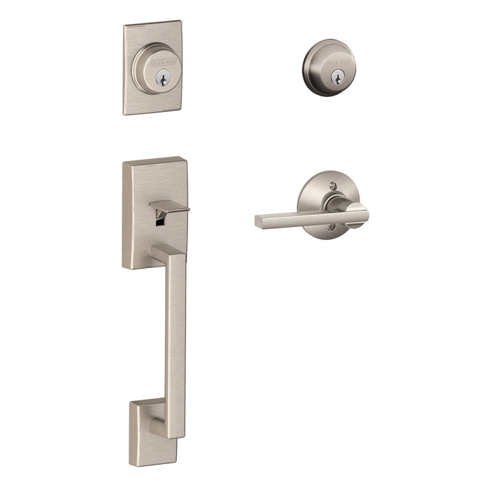 Schlage Century Satin Chrome Double Cylinder Deadbolt with Orbit Knob Door Handleset