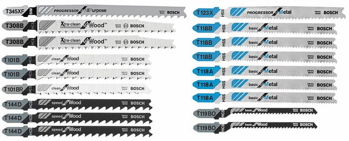 Bosch 18-Pack T-shank Jigsaw Blade Set
