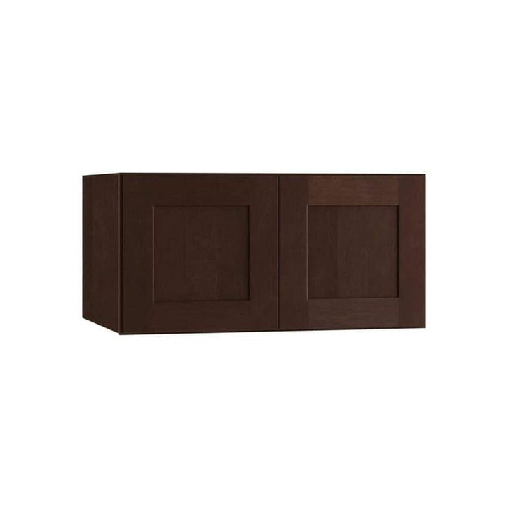 Home Decorators Collection Newport 27 in. W x 24 in. D x 12 in. H Assembled Plywood Wall Bridge Kitchen Cabinet in Manganite with Soft Close