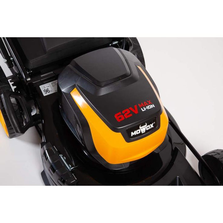MOWOX 19 in. 62-Volt, 2-n-1 RWD Self Propelled Cordless High Wheel Walk Behind Mower with 4 Ah Lith-ion Battery and Charger