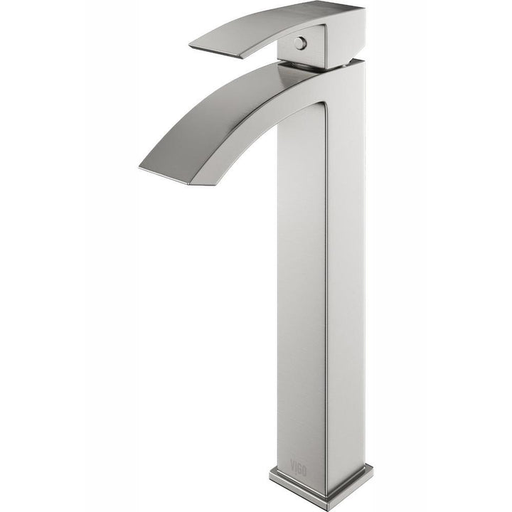Single Hole Single-Handle Vessel Bathroom Faucet in Brushed Nickel - Super Arbor