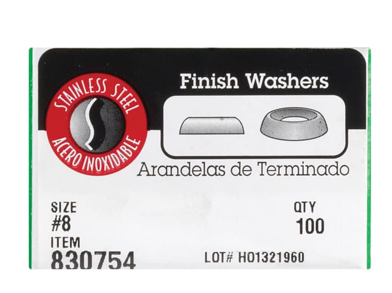 Hillman Stainless Steel .164 in. Countersunk Finish Washer, 100 Pack