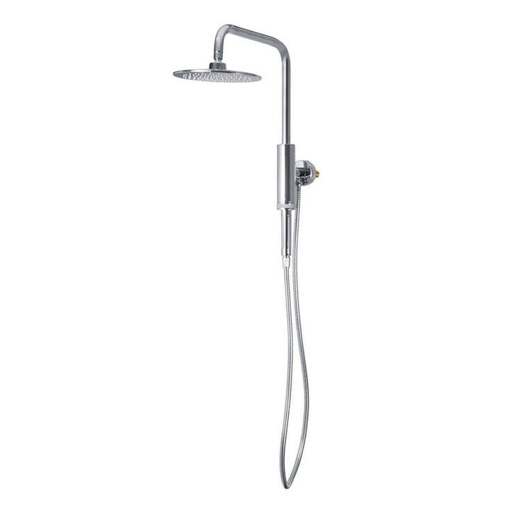 1-spray 8 in. Dual Shower Head and Handheld Shower Head with Waterfall in Chrome
