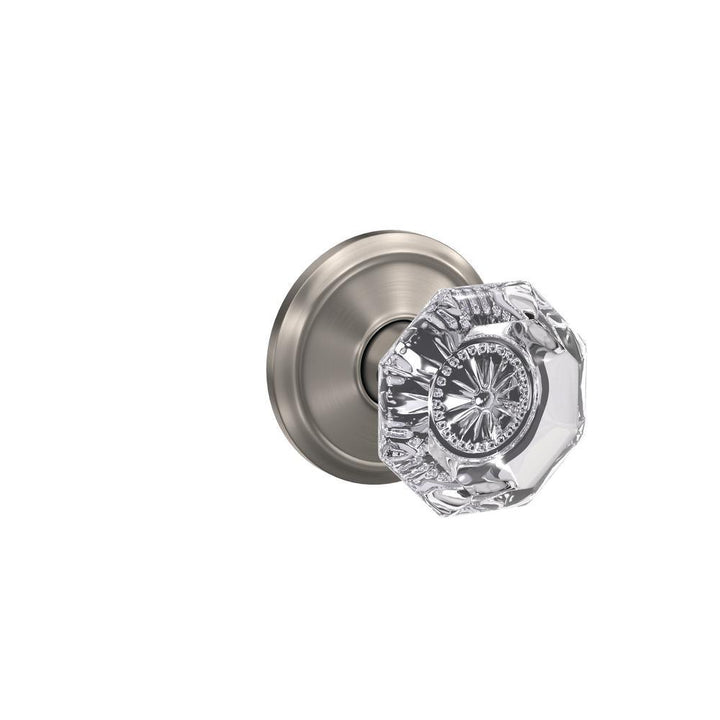Custom Alexandria Satin Nickel Alden Trim Combined Interior Glass Door Knob - Super Arbor