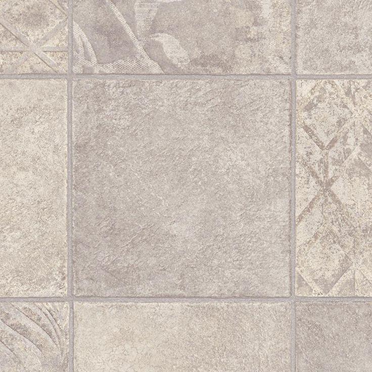TrafficMASTER Marbella Tile Neutral Residential Vinyl Sheet, Sold by 13.2 ft. Wide x Custom Length