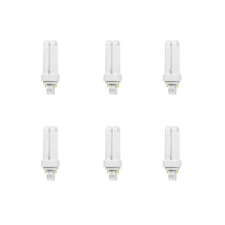 13W Equiv PL CFLNI Quad Tube 2-Pin Plug-in GX23-2 Base Compact Fluorescent CFL Light Bulb, Cool White 4100K (6-Pack)