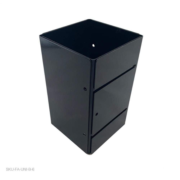 Fence Armor 3.5 in. to 6.5 in x 1/2 ft. H Powder Coated Black Galv. Steel Universal Fit UNI Series Mailbox and Fence Post Guard