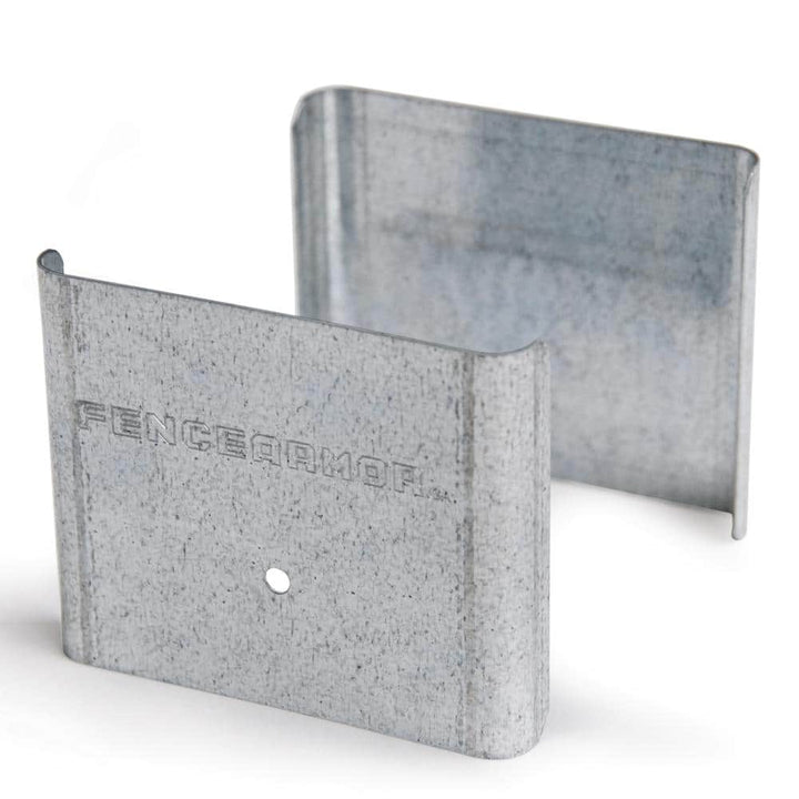 Fence Armor Galvanized Steel Demi Fence Post Guard 3.5 in. L x 3 in. H x .5 in. D for Wood