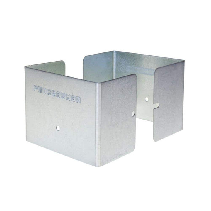 Fence Armor Galvanized Steel Fence Post Guard 3.5 in. L x 3.5 in. W x 3 in. H for Wood