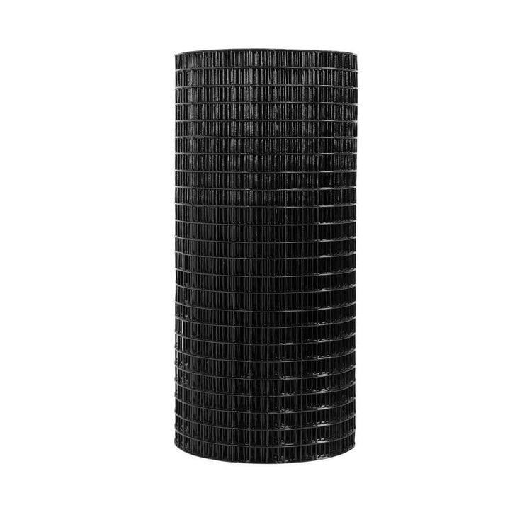 Fencer Wire 4 ft. x 50 ft. 14-Gauge Black PVC Coated Welded Wire Fence with Mesh Size 1 in. x 1 in.