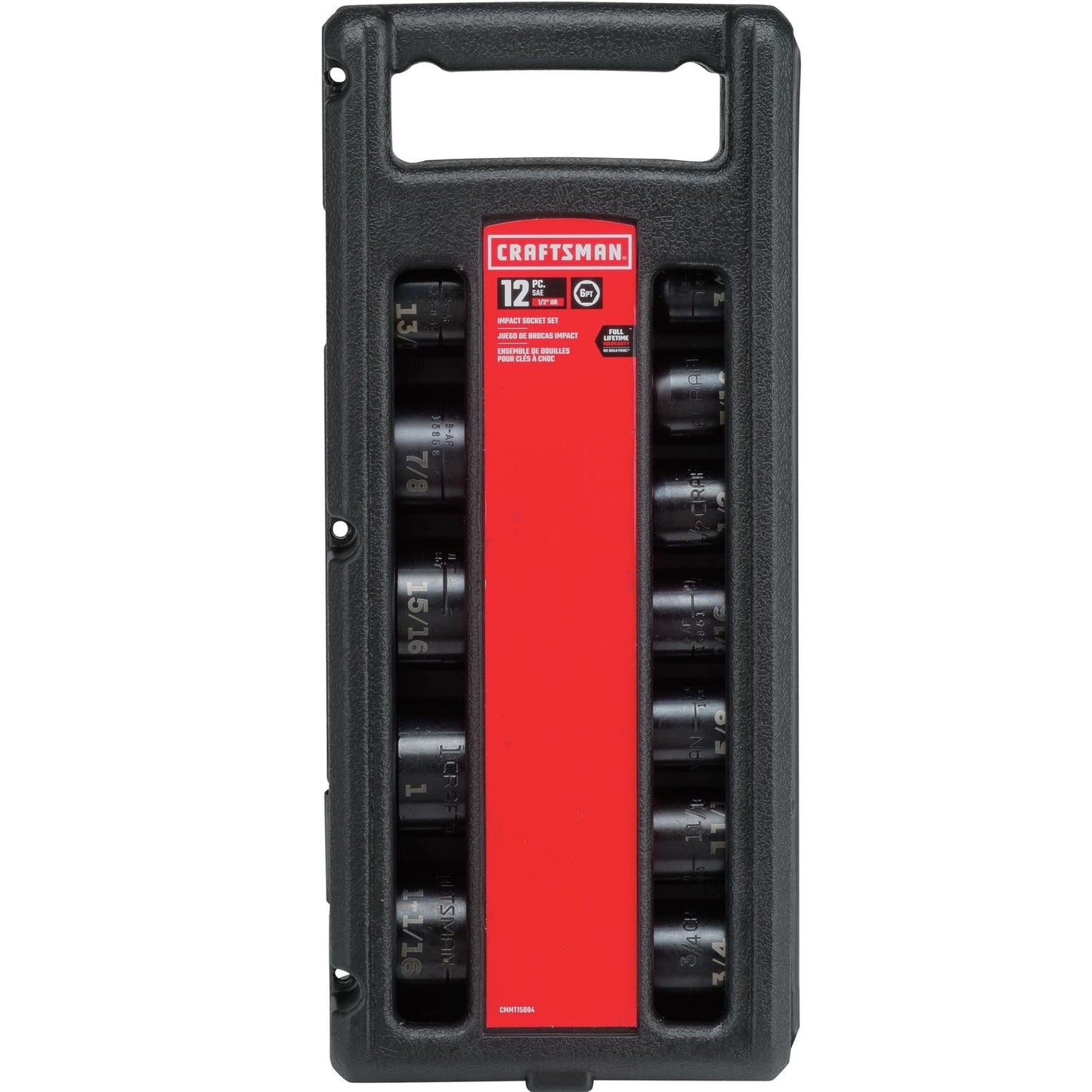 Craftsman 1/2 in. Drive SAE 6 Point Standard Impact Socket Set, 12 pc