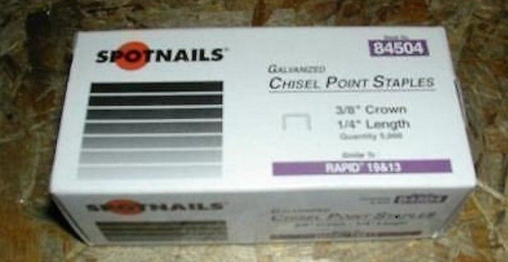 Spotnails Galvanized Chisel Point R-19 Staples 1/4" 5M/Box