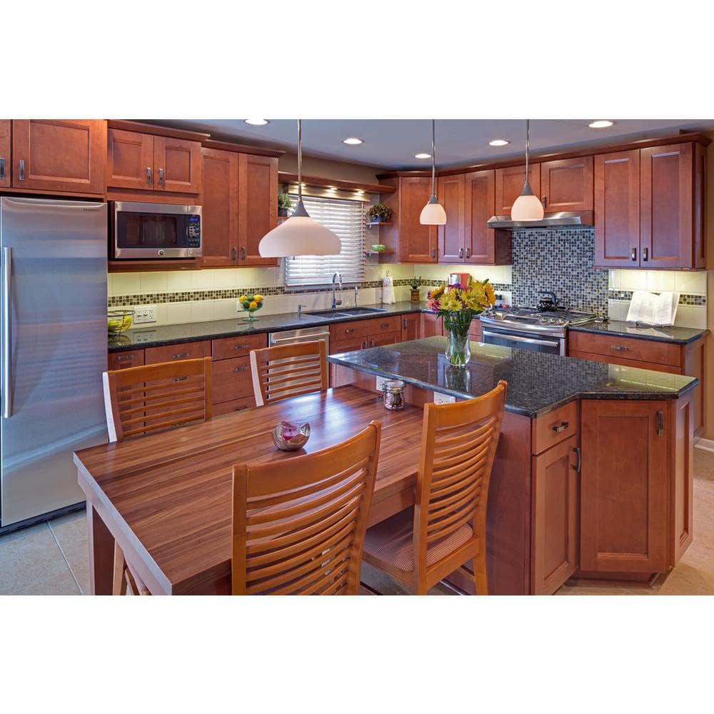 Swaner Hardwood 6 ft. L x 25 in. D x 1.5 in. T Finished Walnut Solid Wood Butcher Block Countertop With Square Edge