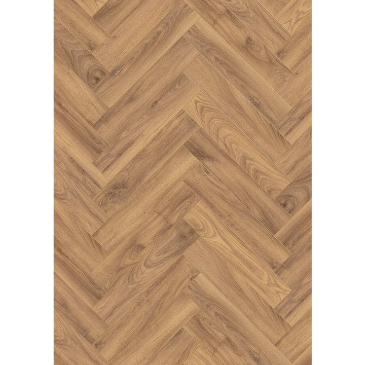 Krono Original Firebrand Oak Herringbone 8mm T x 4.96 in. W Water Resistant Laminate Wood Flooring (9.40 sq. ft./Case)