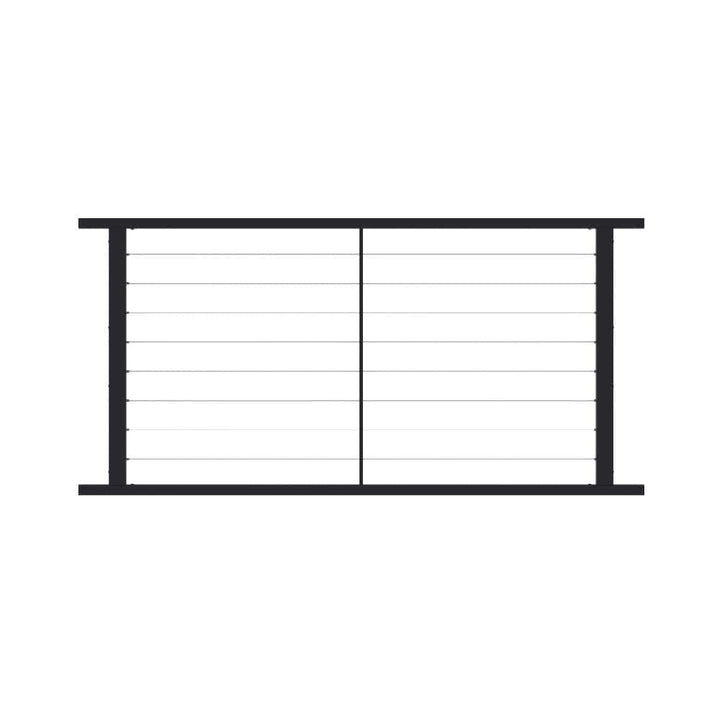 FORTRESS Fe26 Horizontal Cable Rail 34 in. x 6 ft. Black Sand Steel Railing Level Panel