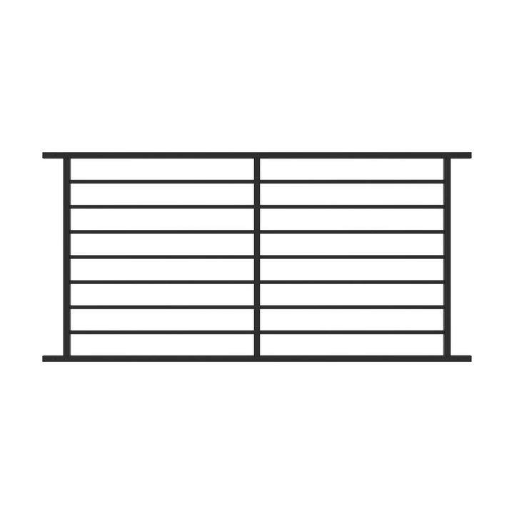 FORTRESS Fe26 Axis 34 in. H x 6 ft. W Black Steel Railing Level Panel