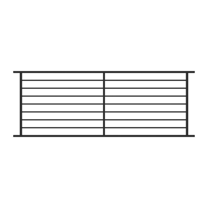 FORTRESS Fe26 Axis 34 in. H x 8 ft. W Black Steel Railing Level Panel Rail