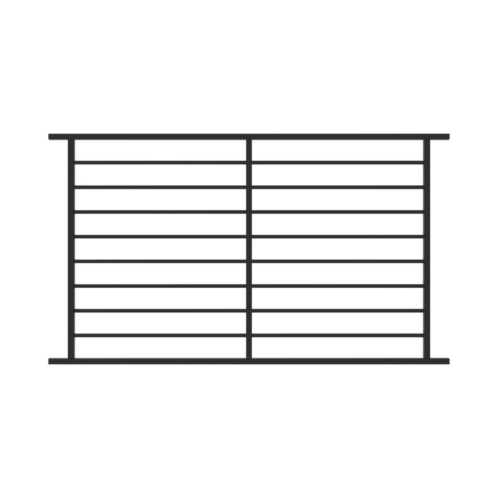 FORTRESS Fe26 Axis 40 in. H x 6 ft. W Black Steel Railing Level Panel Rail Kit