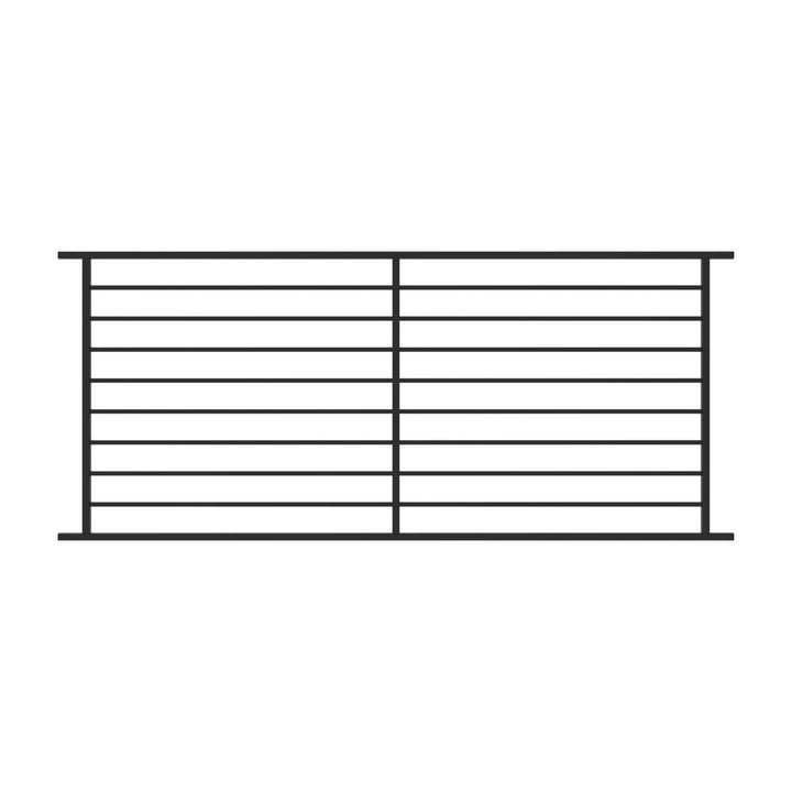 FORTRESS Fe26 Axis 40 in. H x 8 ft. W Black Steel Railing Level Panel