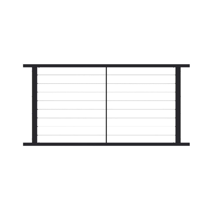 FORTRESS Fe26 Horizontal Cable Rail 34 in. x 4 ft. Black Sand Steel Railing Level Panel