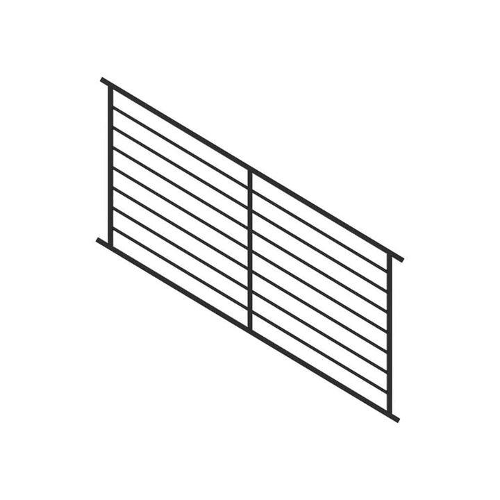 FORTRESS Fe26 Axis 34 in. H x 6 ft. W Black Steel Railing Stair Panel