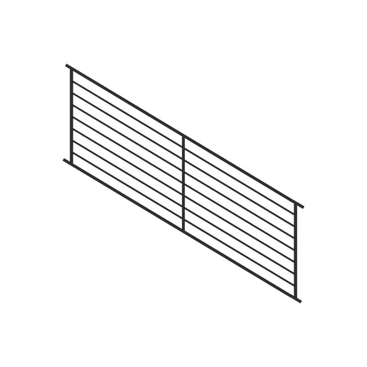 FORTRESS Fe26 Axis 34 in. H x 8 ft. W Black Steel Railing Stair Panel