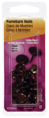 Hillman 7/16 in. Furniture Steel Nail, Round Head, Brown (25-Pack)