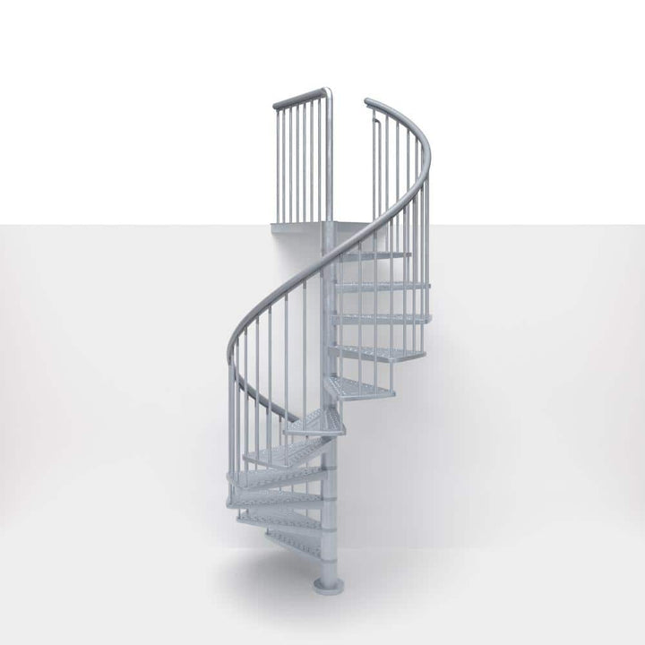 Dolle Toronto V3 PE 13 ft. 1 in. Galvanized Stair Kit