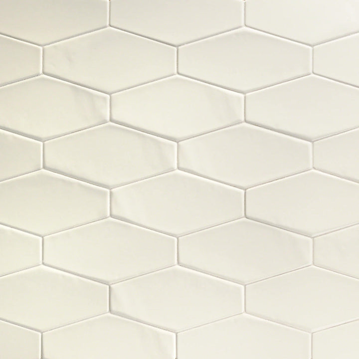 Manchester Vanilla Hexagon Glossy Ceramic Wall Tile - Lux Tile