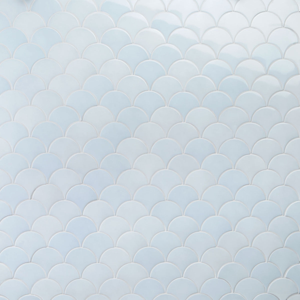 Highwater Maya Blue Fish Scale Polished Ceramic Wall Tile - 5"