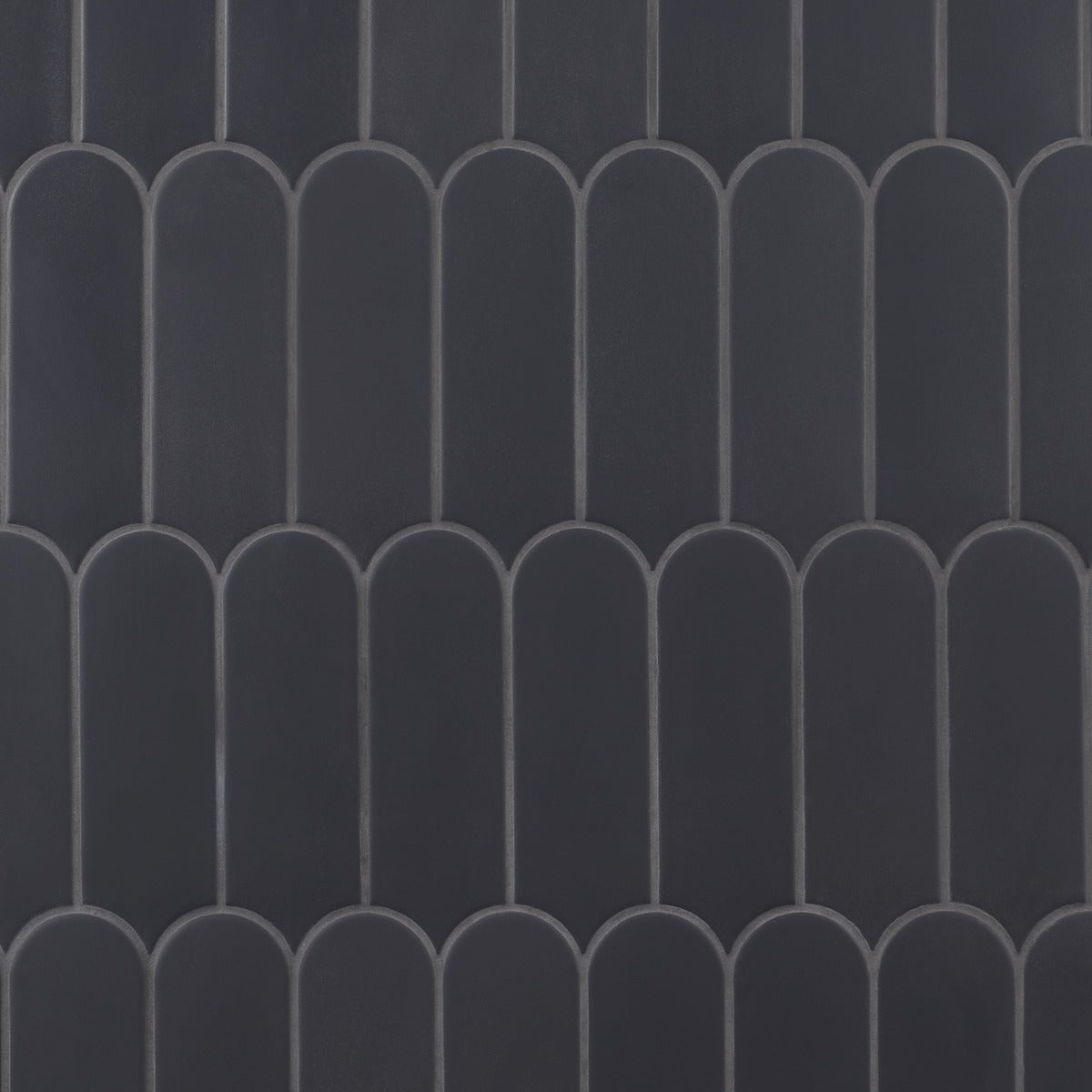 Parry Charcoal Matte Fishscale Ceramic Wall Tile 3x8